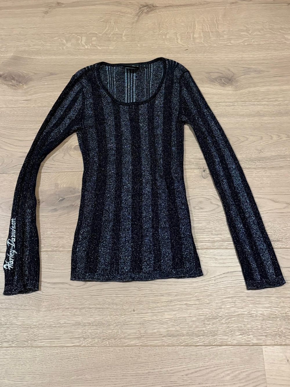 Harley-Davidson Black and Silver Metallic Sweater